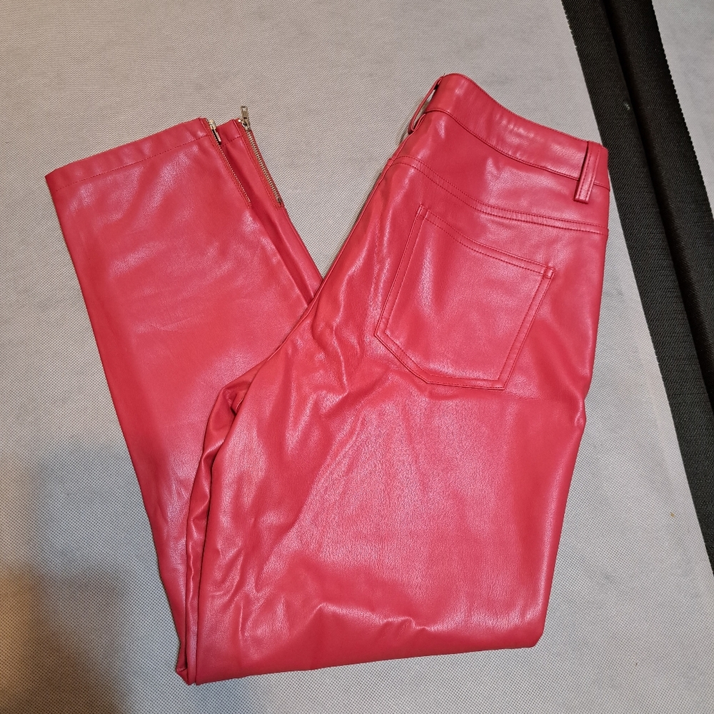 Venus red pleather pants